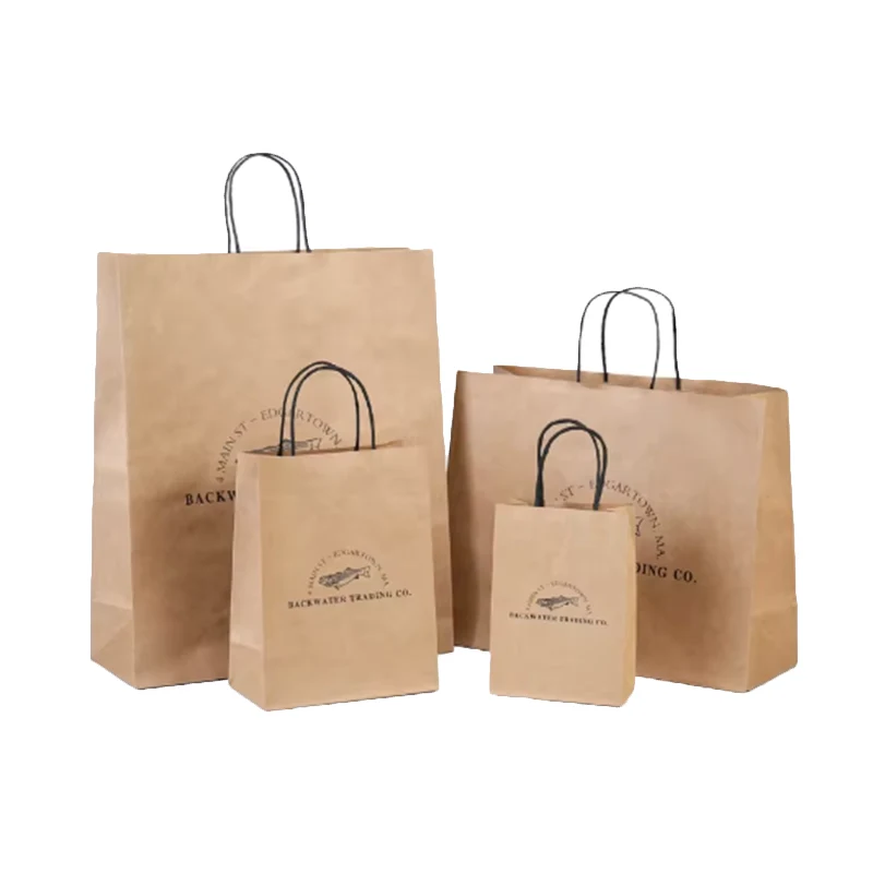 Sac shopping à poignée torsadée en kraft marron