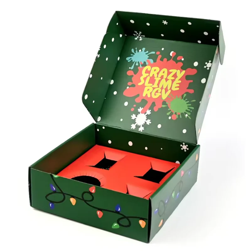 Boîte d'expédition de style Noël avec insert en papier