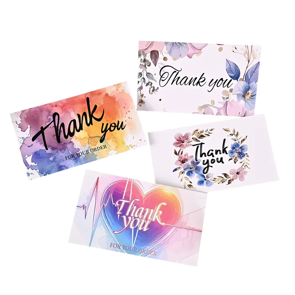 Cartes de remerciement holographiques colorées