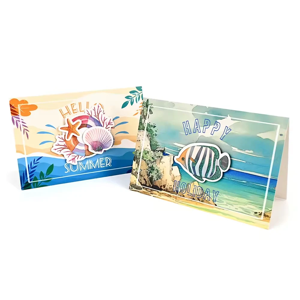 Cartes de voeux de vacances d'étoile de mer de coquillage